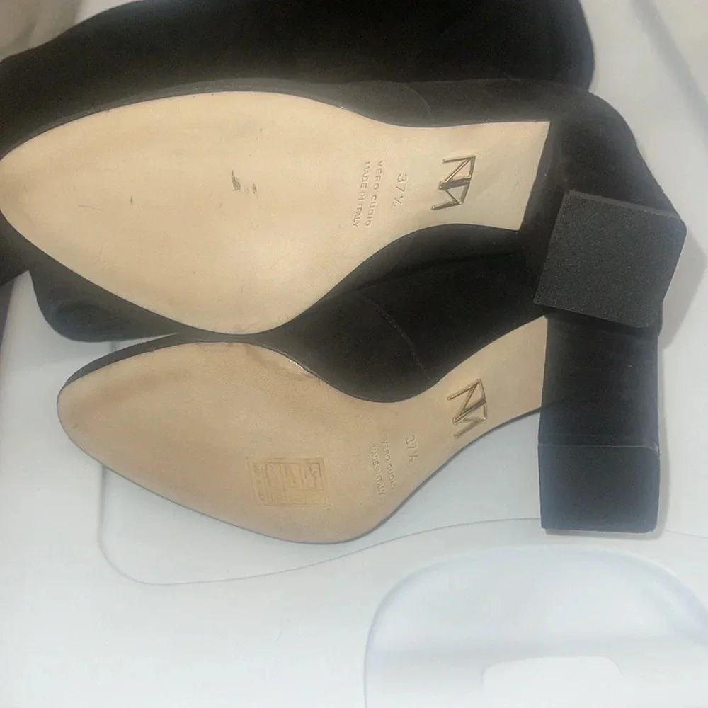 Tamara Mellon Over the Knee Thigh High Suede Black Boots size 37 1/2 or 7.5 US